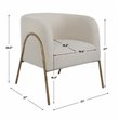 Uttermost Jacobsen Fabric and Iron Shearling Accent Chair in Off White