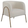 Uttermost Jacobsen Fabric and Iron Shearling Accent Chair in Off White