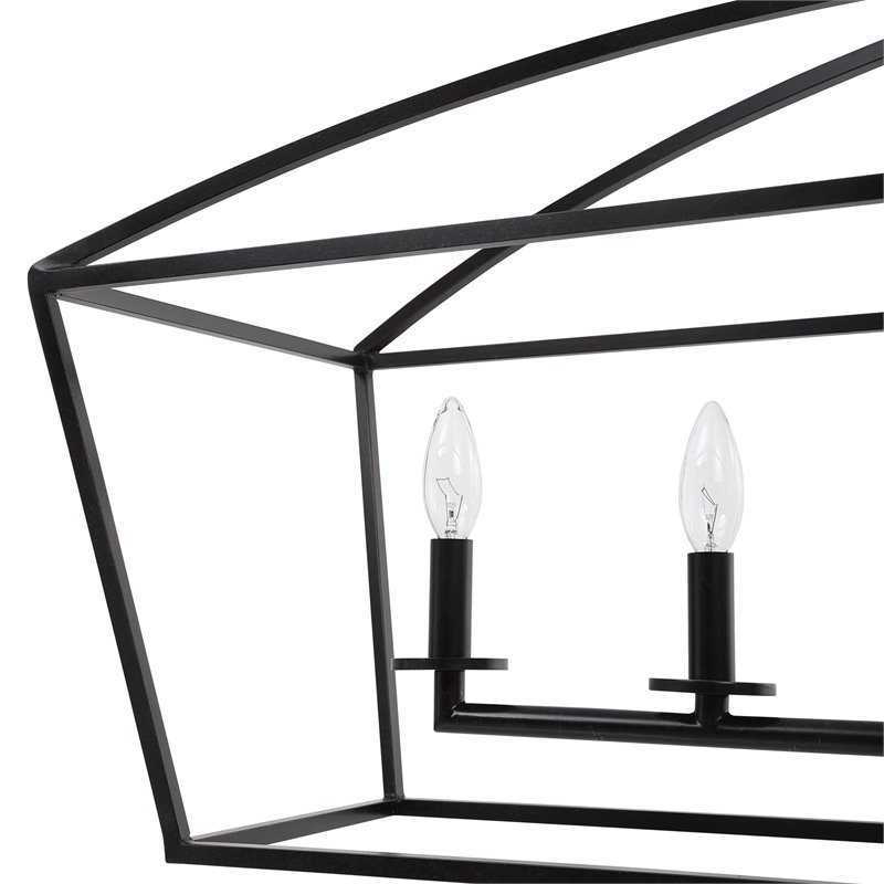 Uttermost Clayton 6-Light Steel Metal Linear Chandelier in Bronze