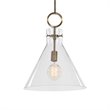 Uttermost Imbuto 1-Light Glass/Steel Metal Funnel Pendant in Aged Brass