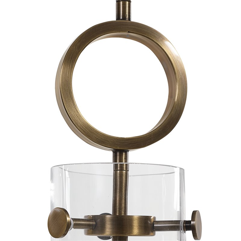Uttermost Imbuto 1-Light Glass/Steel Metal Funnel Pendant in Aged Brass