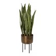 Uttermost Fasita Contemporary Metal Planter in Black/Antique Brass