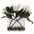 Uttermost Middleton Glass and Stone Magnolia Flower Centerpiece in Clear