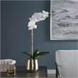 Uttermost Cami Metal Orchid with Brass Pot and Reindeer Moss in White/Brass