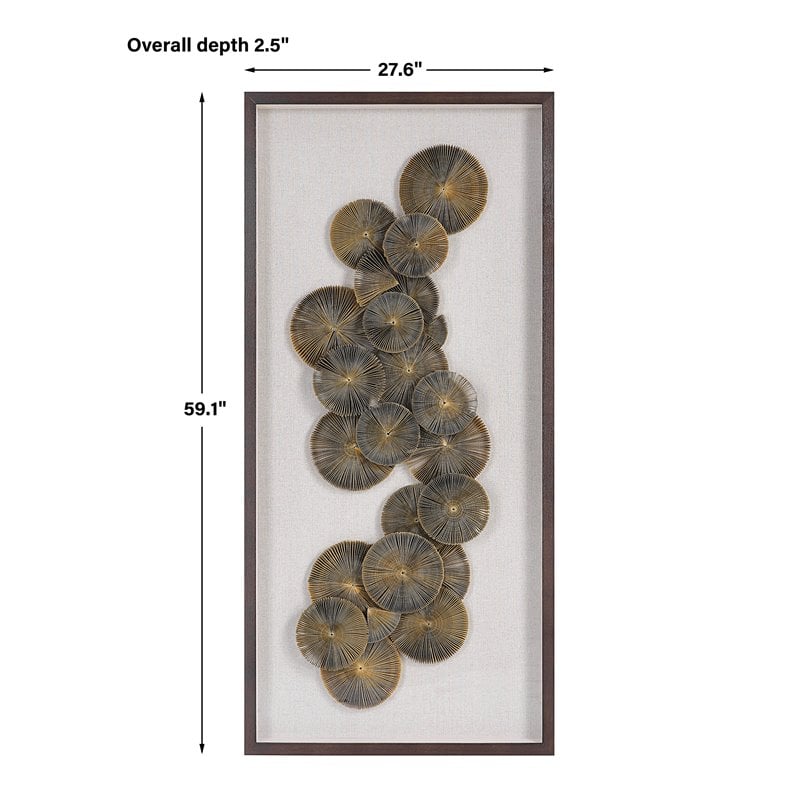 Uttermost The Times Glass and Paper Shadow Box Wall Art in Dark Walnut