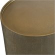 Uttermost Adrina Textured Reeded Exterior Drum Aluminum Accent Table in Gold