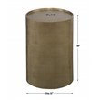 Uttermost Adrina Textured Reeded Exterior Drum Aluminum Accent Table in Gold