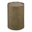 Uttermost Adrina Textured Reeded Exterior Drum Aluminum Accent Table in Gold