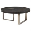 Uttermost Converge Round MDF Wood and Metal Coffee Table in Pewter