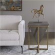 Uttermost Bertrand Iron MDF Wood and Faux Shagreen Accent Table in Gray
