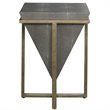 Uttermost Bertrand Iron MDF Wood and Faux Shagreen Accent Table in Gray