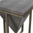 Uttermost Bertrand Iron MDF Wood and Faux Shagreen Accent Table in Gray