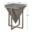 Uttermost Bertrand Iron MDF Wood and Faux Shagreen Accent Table in Gray