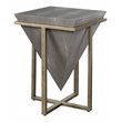 Uttermost Bertrand Iron MDF Wood and Faux Shagreen Accent Table in Gray