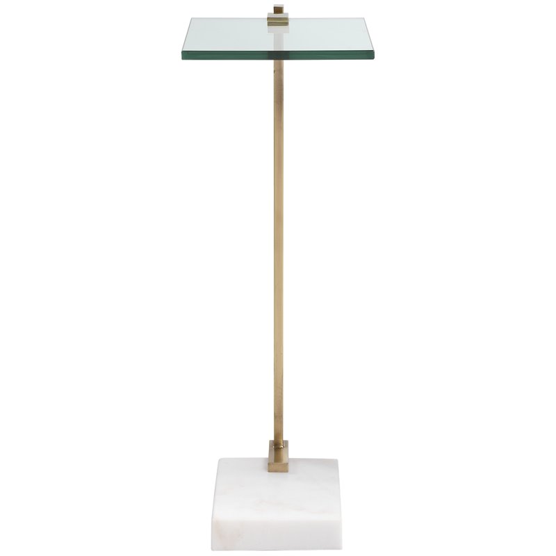 Uttermost Butler Stainless Steel and Marble Accent Table in Brass