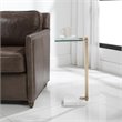 Uttermost Butler Stainless Steel and Marble Accent Table in Brass