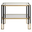 Uttermost Kentmore Contemporary Iron Metal and Glass Side Table in Matte Black