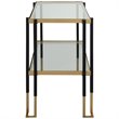 Uttermost Kentmore Contemporary Iron Metal and Glass Side Table in Matte Black