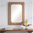 Uttermost Tahiti Coastal Style Rattan and Wood Mirror in Warm Maple Beige