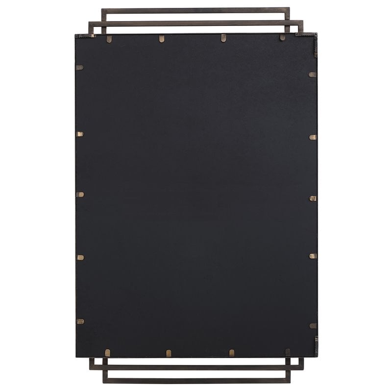 Uttermost Amherst Iron Metal & MDF Mirror with Silver Highlights in Brushed Gold