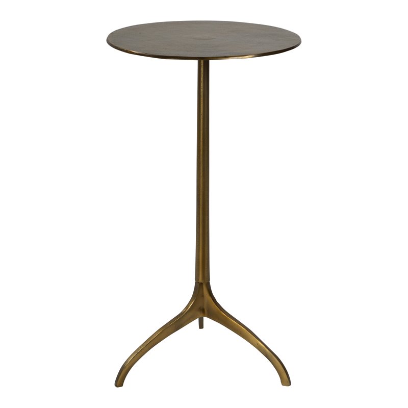 Uttermost Beacon Contemporary Aluminum Accent Table in Antique Gold