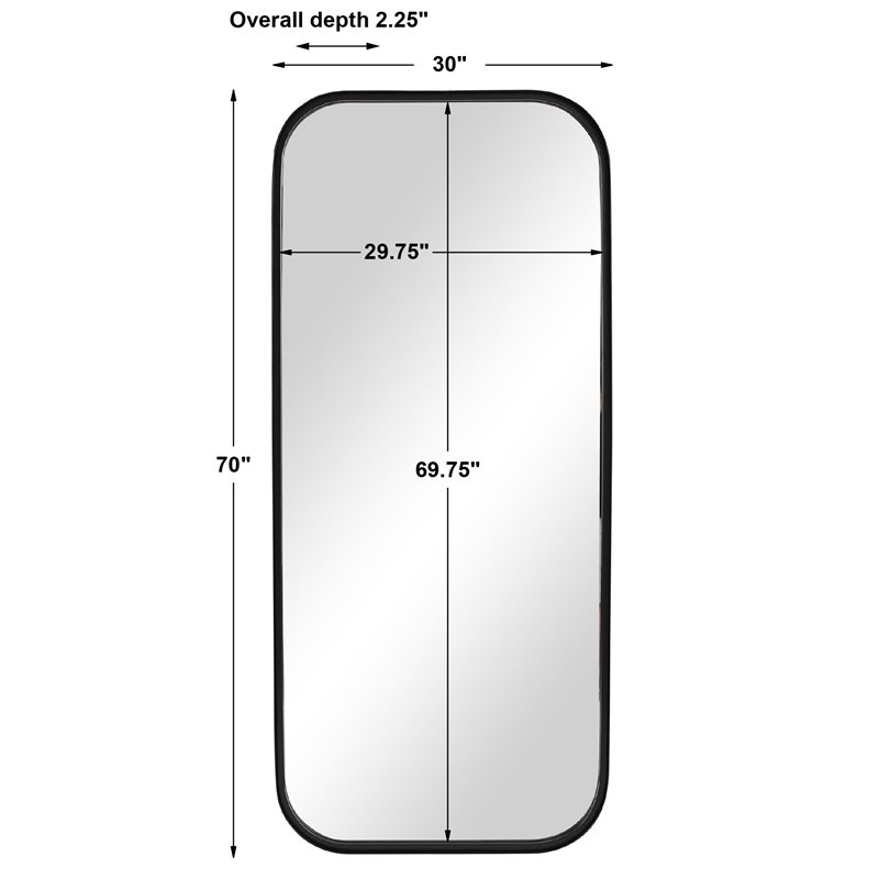Uttermost Concord Tall Iron Metal and MDF Mirror in Classic Satin Black