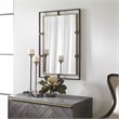 Uttermost Carrizo Rectangle Iron Metal and MDF Mirror in Gold/Bronze
