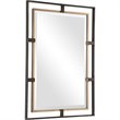 Uttermost Carrizo Rectangle Iron Metal and MDF Mirror in Gold/Bronze