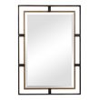 Uttermost Carrizo Rectangle Iron Metal and MDF Mirror in Gold/Bronze