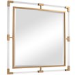 Uttermost Balkan Square Iron Metal and Clear Acrylic Mirror in Gold