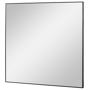 Uttermost Alexo Square Contemporary Plastic and MDF Mirror in Matte Black