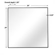 Uttermost Alexo Square Contemporary Plastic and MDF Mirror in Matte Black