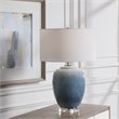 Uttermost Blue Waters Ceramic and Fabric Table Lamp in Light Blue/White
