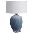 Uttermost Blue Waters Ceramic and Fabric Table Lamp in Light Blue/White