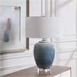 Uttermost Blue Waters Ceramic and Fabric Table Lamp in Light Blue/White