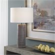 Uttermost Monolith Ceramic and Iron Table Lamp in Pewter/Antique Brass
