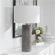 Uttermost Monolith Ceramic and Iron Table Lamp in Pewter/Antique Brass