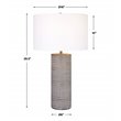 Uttermost Monolith Ceramic and Iron Table Lamp in Pewter/Antique Brass