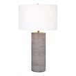 Uttermost Monolith Ceramic and Iron Table Lamp in Pewter/Antique Brass