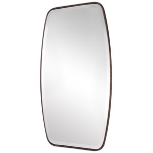 Uttermost Canillo MDF and Metal Floating Beveled Mirror in Dark Bronze
