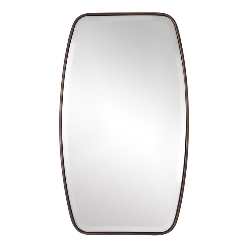 Uttermost Canillo MDF and Metal Floating Beveled Mirror in Dark Bronze