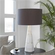 Uttermost Citadel Contemporary Marble Iron and Fabric Table Lamp - Elegant White