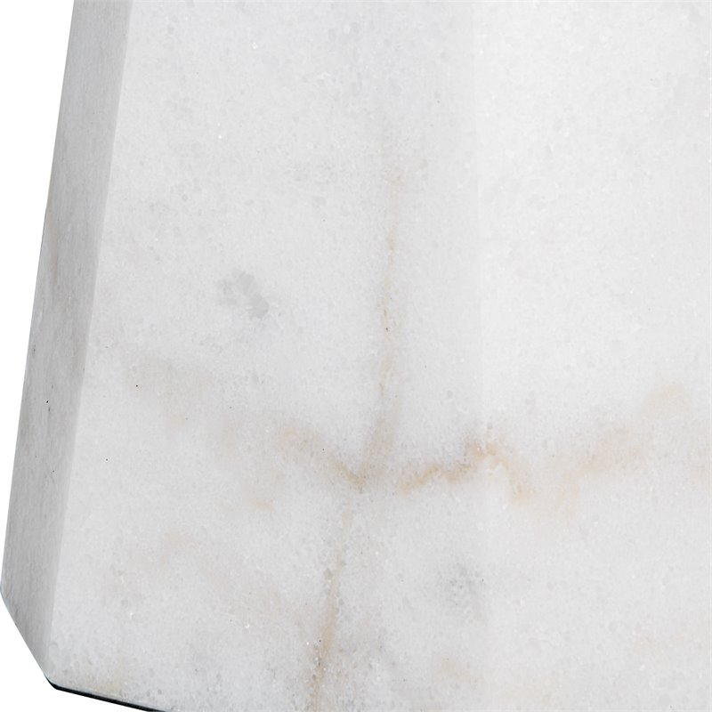 Uttermost Citadel Contemporary Marble Iron and Fabric Table Lamp - Elegant White