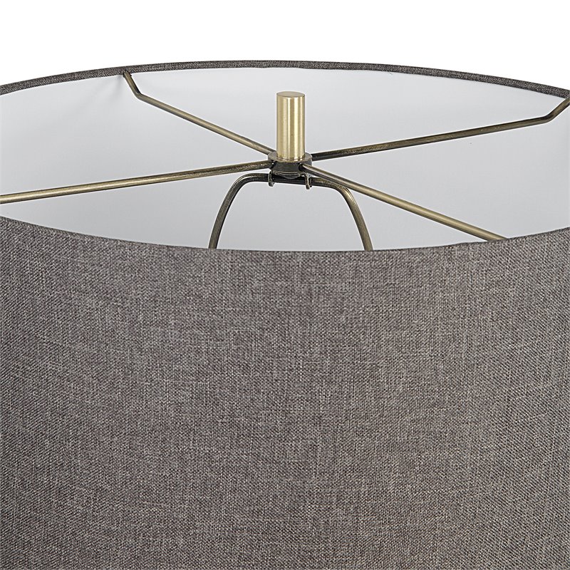 Uttermost Citadel Contemporary Marble Iron and Fabric Table Lamp - Elegant White