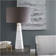 Uttermost Citadel Contemporary Marble Iron and Fabric Table Lamp - Elegant White
