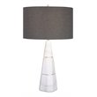 Uttermost Citadel Contemporary Marble Iron and Fabric Table Lamp - Elegant White
