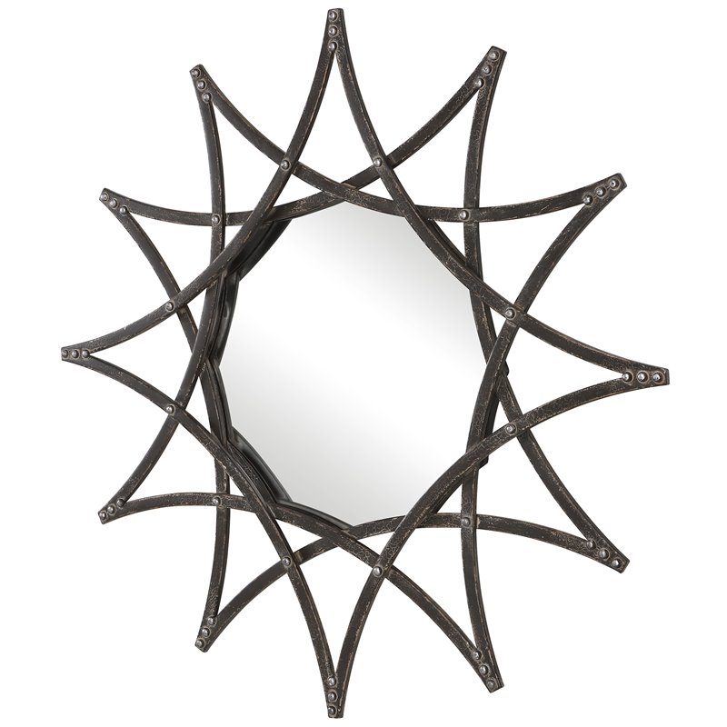 Uttermost Solaris Traditional Iron Metal and MDF Star Mirror in Silver
