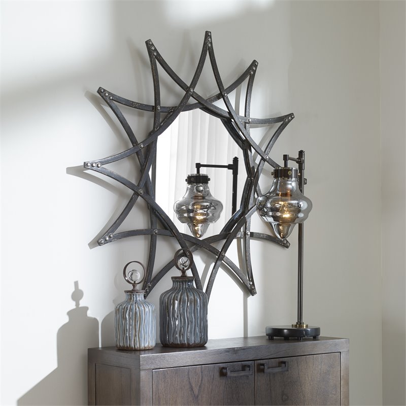 Uttermost Solaris Traditional Iron Metal and MDF Star Mirror in Silver