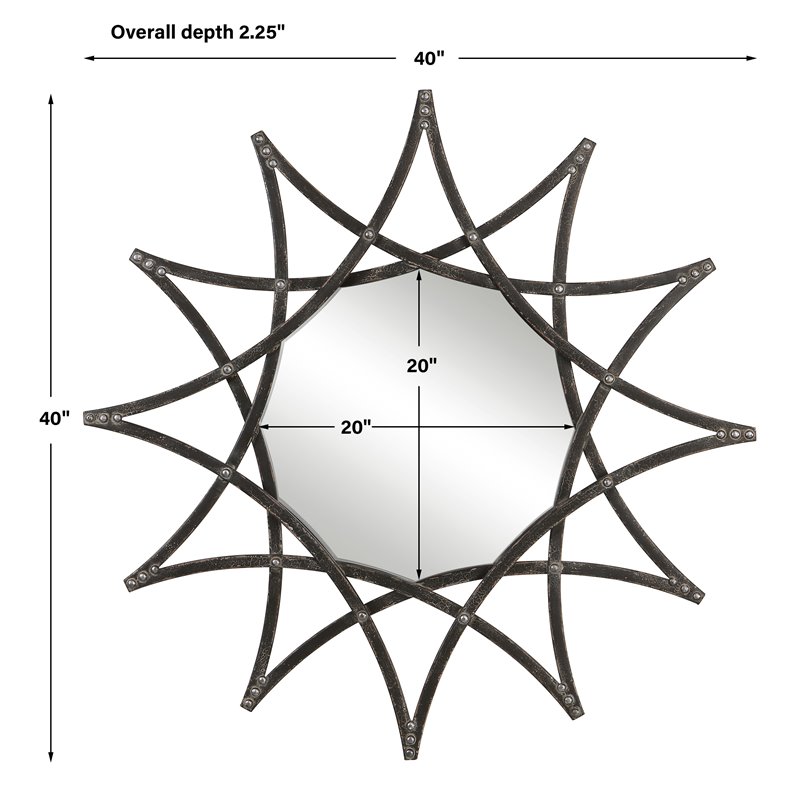 Uttermost Solaris Traditional Iron Metal and MDF Star Mirror in Silver