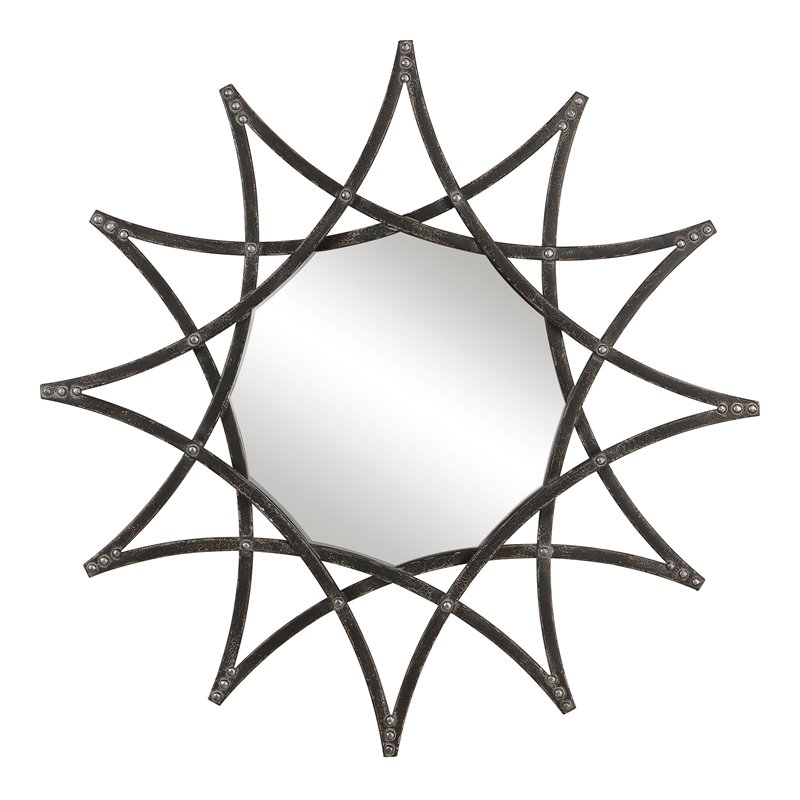 Uttermost Solaris Traditional Iron Metal and MDF Star Mirror in Silver